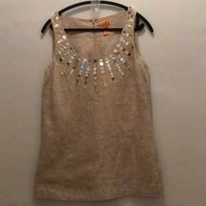 Tory Burch Flax color linen Tunic